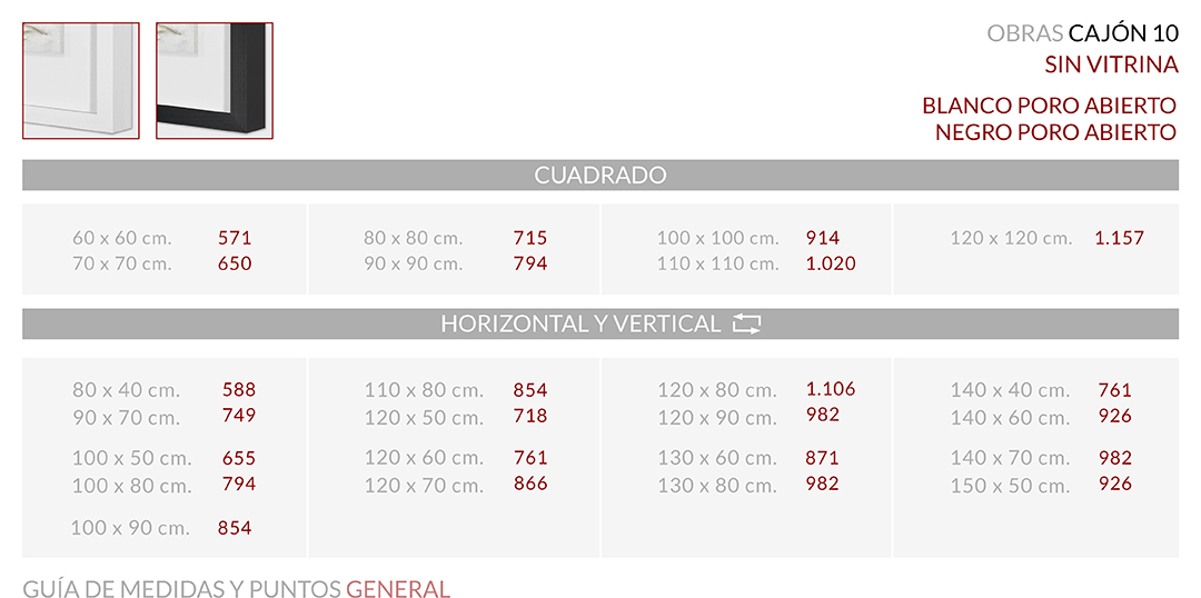 Medidas Marco Cajón 10 con Trasera L